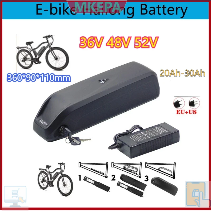 Bateria Hailong 36-48-52V com  - Ebike Battery 48V 20Ah Hailong avaliação e preço