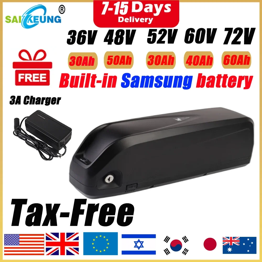 Hailong Polly 48V 52V 60V 36V  - Electric Bicycle Battery 72V 30Ah avaliação e preço